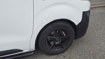 Matte Black Wheel Arch Fender Flares Full Set (8 Pieces) Compatible with Vauxhall Vivaro 2019-Present, ABS Plastic Protective Trim