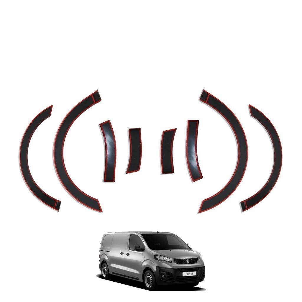Matte Black Wheel Arch Fender Flares Full Set (8 Pieces) Compatible with Vauxhall Vivaro 2019-Present, ABS Plastic Protective Trim