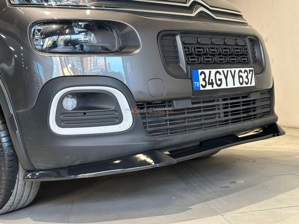 Compatible with Peugeot Partner Front Bumper Splitter Spoiler Lip (2018 Onwards)